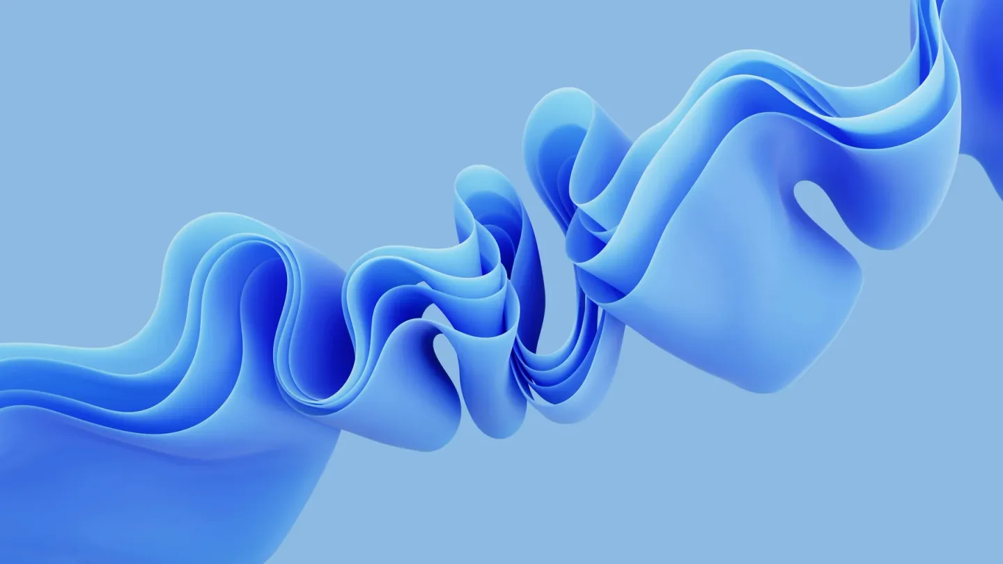 Abstract blue ribbon compressed through a narrow central point