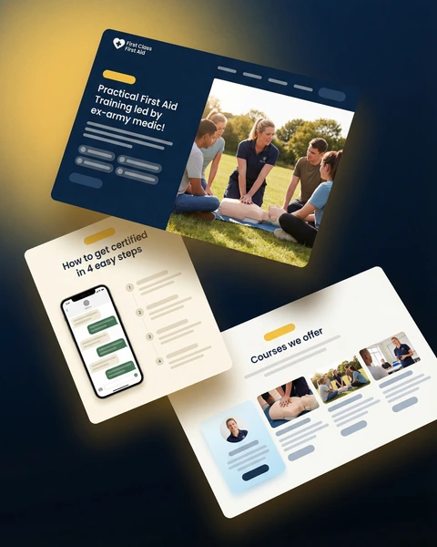 First Class First Aid training provider website design