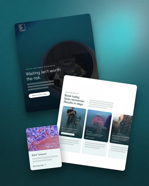 Full Body MRI website design featuring diagnostic imaging services