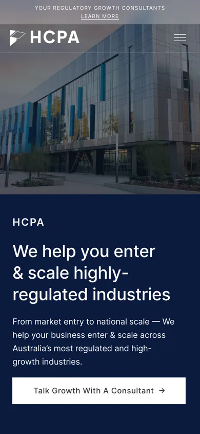 HCPA website on a phone