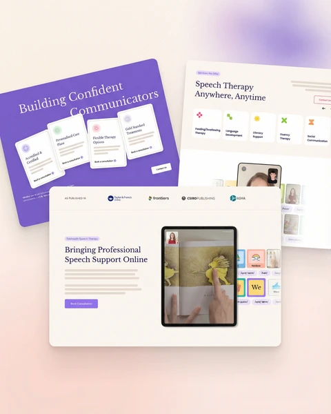 Speech Clinic website design showcasing professional speech pathology services